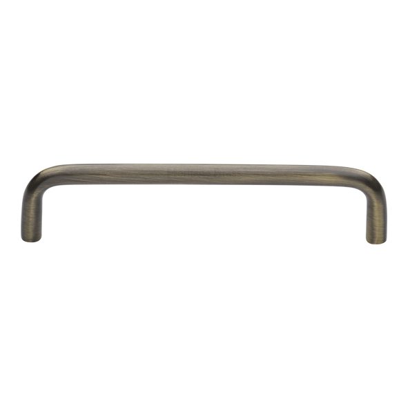 C2155 128-AT • 128 x 136 x 32mm • Antique Brass • Heritage Brass D-Pattern 08mm Ø Cabinet Pull Handle